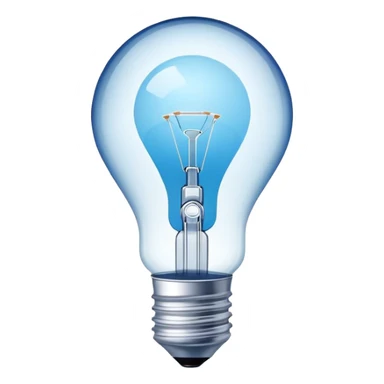A blue light bulb with a minimalist design and a blank area for a logo. Modern, clean styl sticker