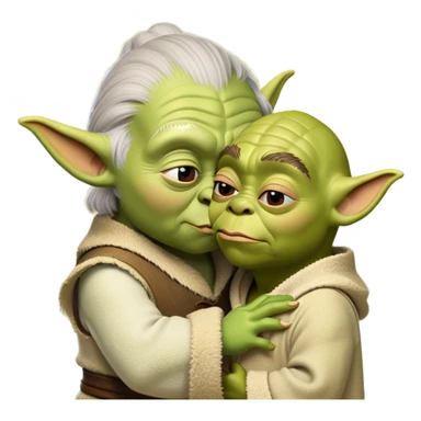 Shrek kissing yoda sticker