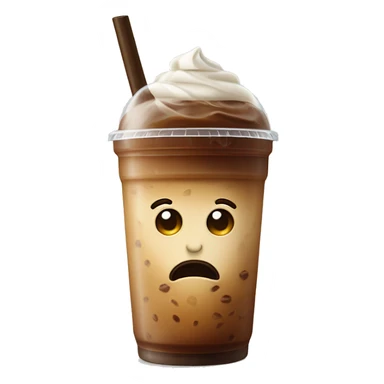 Iced coffee with no whipped cream flat top with straw  sticker