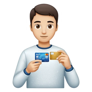 Happy with Credit Card and Pile of Salt  sticker