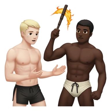 A white guy whipping a black guy sticker