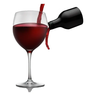 red drink being poured into a black wine glass  sticker