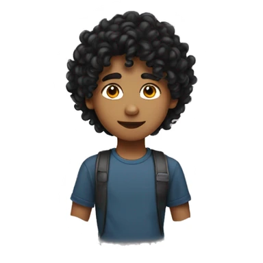 make a half Indian half British 14 year old boy with curly black hair sticker