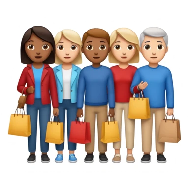 Line of people waiting to enter a store sticker