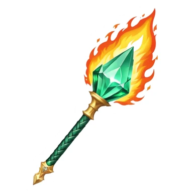 emerald spike flame burning fire sword with a diamond mace sticker