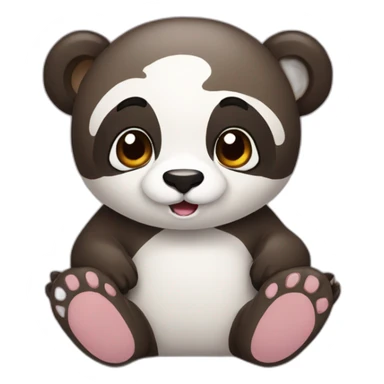 A panda bear mixed with an otter sticker