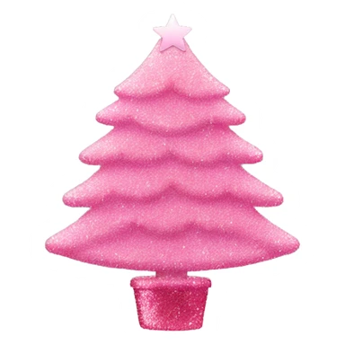 Cute pink glitter Christmas tree sticker