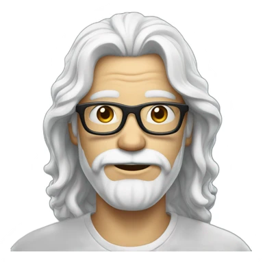 Homme blanc cheveux noir avec lunette et yeux bleu sticker