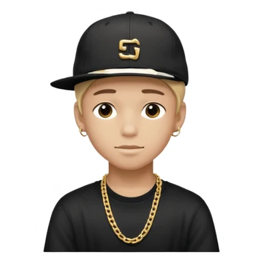 handsome boy with backside cap hip hop only neck  sticker