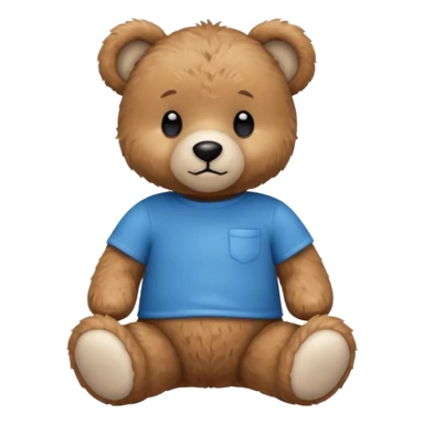 teddy bear wearing a blue tshirt sticker