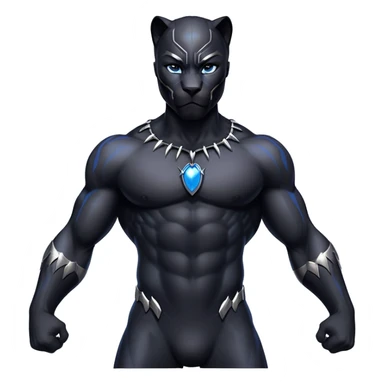 black panther with blue eyes and a man body sticker