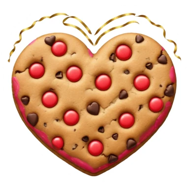 cookie heart with chips with glitter sticker