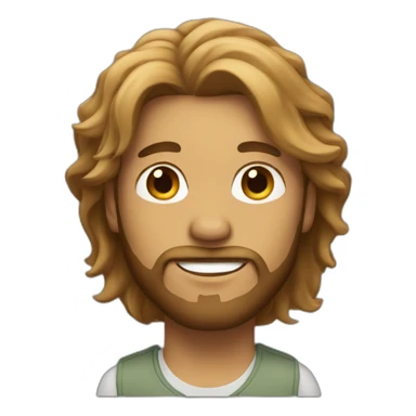 light brown guy with beard long hair attached sticker