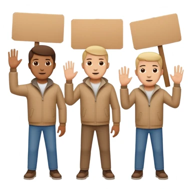 men with cardboard in hands stopping cars sticker