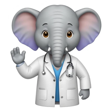 Soccer playing elephant which wears doctor's white coat. sticker