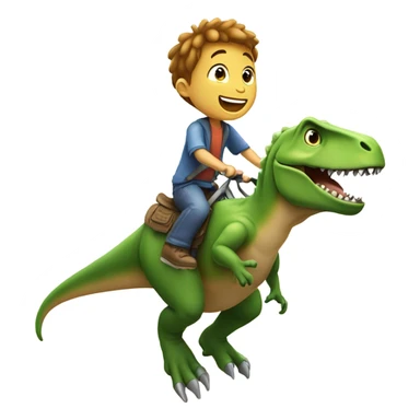 Boy riding T. rex  sticker