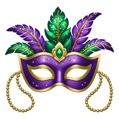 Mardi Gras headband with sequins and mask details sticker