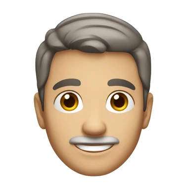 An mature Italian man with light skin, short dark brown  hair, a smiling face without moustache sticker