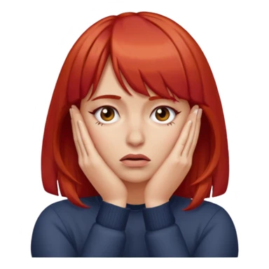 This emoji 🤦‍♀️ but with red hair and bangs  sticker