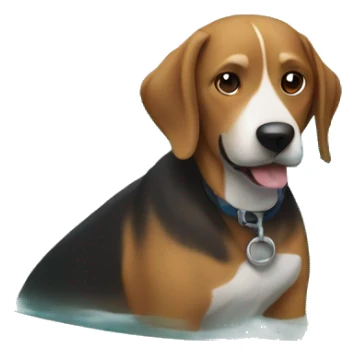 Dog in a pool sticker