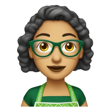 mexican lady green apron  with glasses cooking tacos sticker