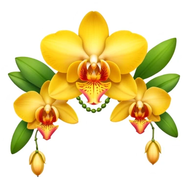Yellow orchid flower of indian wedding garland sticker