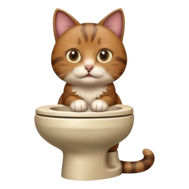 Poop cat in the toilet sticker
