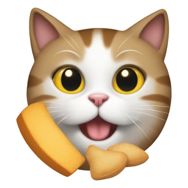 cat with food sticker