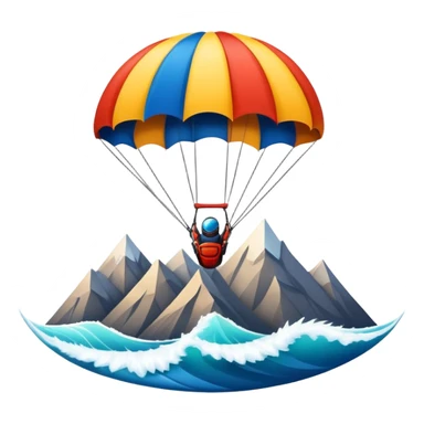 A bold emblem featuring a combination of symbols representing various extreme sports, like a mountain peak, a parachute, and a wave. The design is dynamic and sharp, capturing the thrill and adventure of extreme sports, with a strong, energetic vibe. sticker