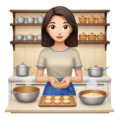 greek girl/woman (shoulder length dark brown hair) that wears sleek stylish clothes, loves to bake and interior design sticker