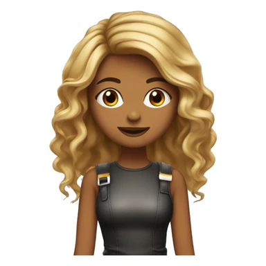 Chica tez trigeña con cabello de mechas color caramelo cabello mediano sticker