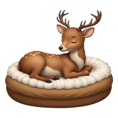 Cute deer sleeping in bed sticker