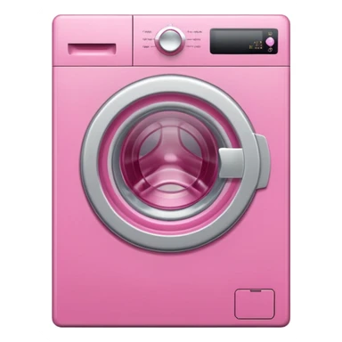 
pink washing machine mid-cycle with clothes tumbling inside sticker