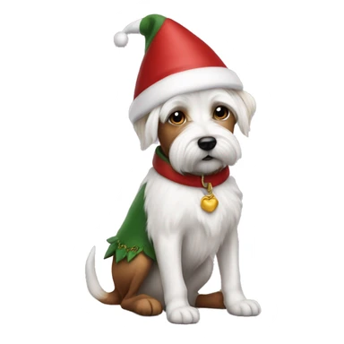 Elf sat on a westie dog sticker