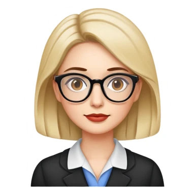 profesora con lentes y lunar en la pera lado izquierdo sticker