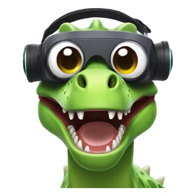 party dino wearing vr headset sticker