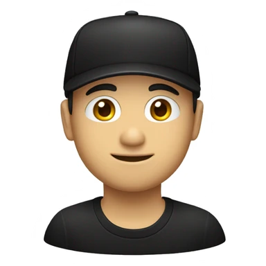 Un chico blanco con un gorro negro puesto, pelo negro señalando con el dedo del medio sticker