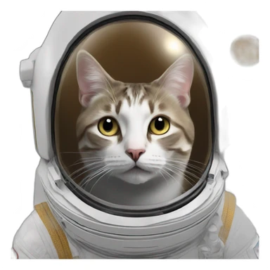 Elon Musk in the space in the moon in a cat sticker