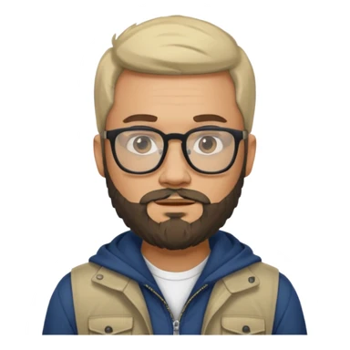 hombre con barba, lentes y ropa urbana sticker