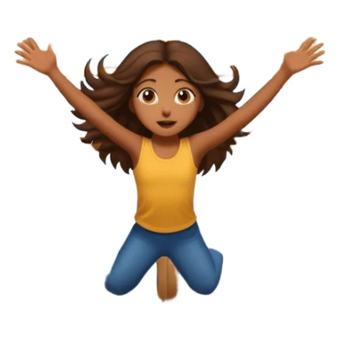 brown girl jumping out a window sticker