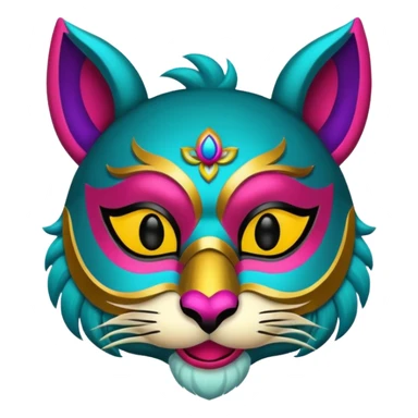 Festival themed animal Mask sticker