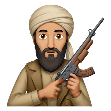 Osama bin laden with gun  sticker