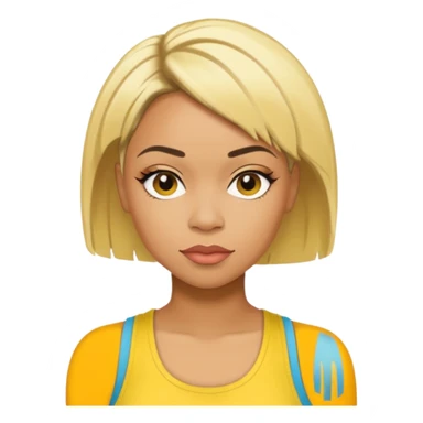 Tionne T-Boz Watkins short blonde hair, yellow tank top sticker