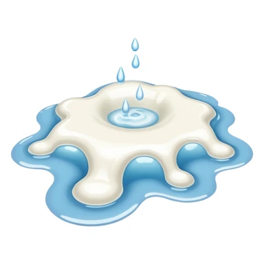 a small puddle of white liquid sticker