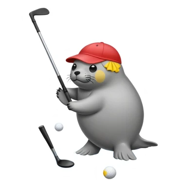 Seal golfing sticker