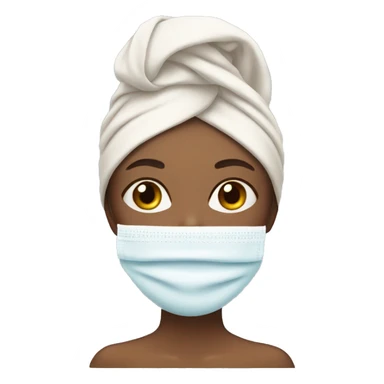 girl with skincare face mask on and towel on head sticker