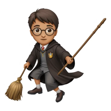 Harry potter flying on a broomstick sticker