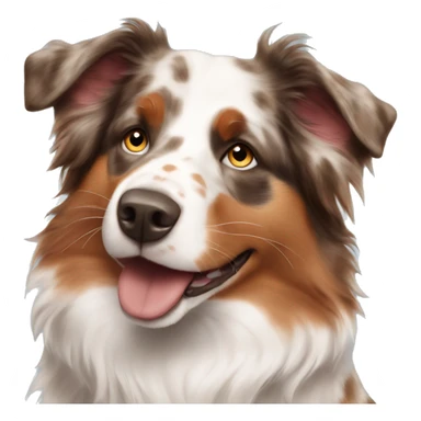 Red Merle Australian shepherd with a girl  sticker