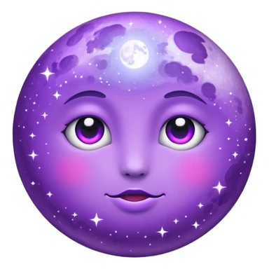 purple full moon with sparkles sticker