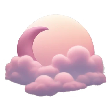 Crescent moon and light pink clouds sticker